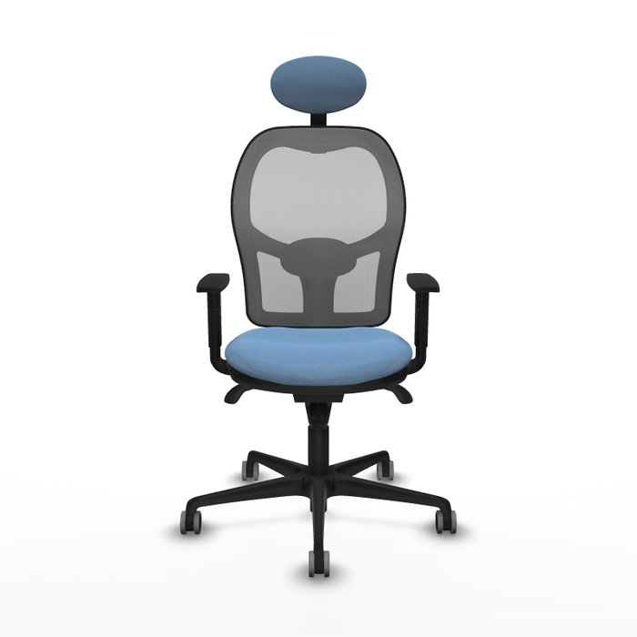PIQUERAS Y CRESPO Silla de oficina Jorquera con mecanismo Sincro, Tela Azul cielo y Malla Gris PIQUERAS Y CRESPO Silla de oficina Jorquera con mecanismo Sincro, Tela Azul cielo y Malla Gris