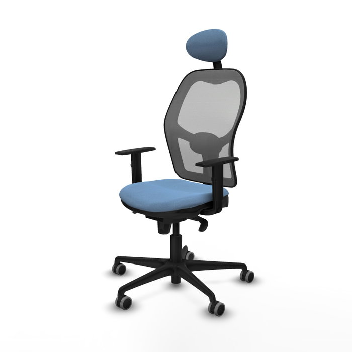 PIQUERAS Y CRESPO Silla de oficina Jorquera con mecanismo Sincro, Tela Azul cielo y Malla Gris PIQUERAS Y CRESPO Silla de oficina Jorquera con mecanismo Sincro, Tela Azul cielo y Malla Gris
