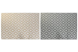 DKD Home Decor Alfombra Gris Beige 210 x 1 x 150 cm (4 Unidades)