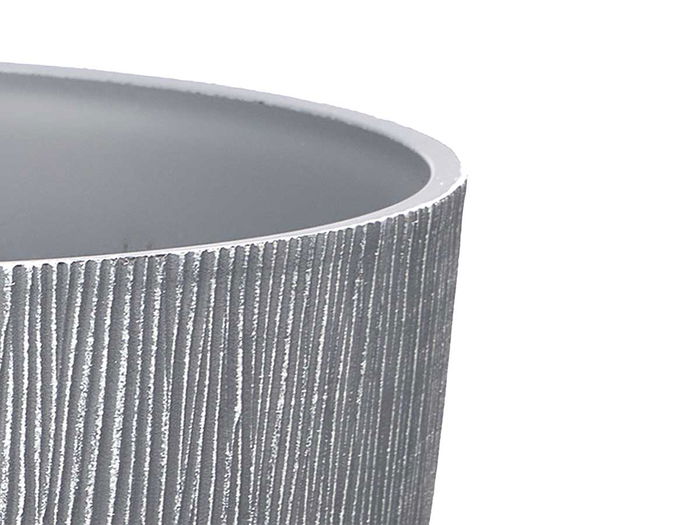 Ibergarden Maceta Cónica 33 cm de Plástico PP con Relieve - Surtido en Colores Gris, Marrón o Verde (33x33x29 cm) (Set de 12)