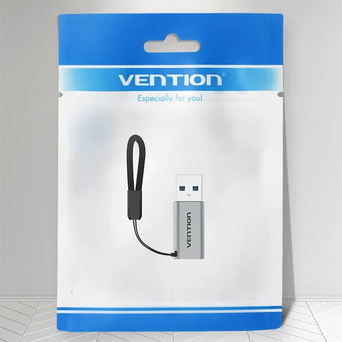Vention CDPH0 Adaptador USB 3.0 (USB-A Macho a USB-C Hembra), Conector de Aluminio Gris, Velocidad 5 Gbps, Carga de Alta Corriente 3A Vention CDPH0 Adaptador USB 3.0 (USB-A Macho a USB-C Hembra), Conector de Aluminio Gris, Velocidad 5 Gbps, Carga de Alta Corriente 3A