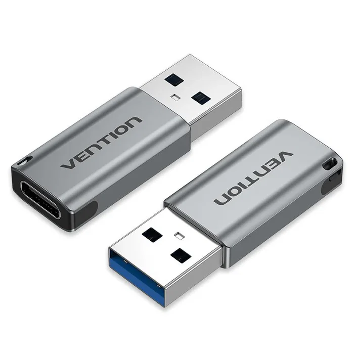 Vention CDPH0 Adaptador USB 3.0 (USB-A Macho a USB-C Hembra), Conector de Aluminio Gris, Velocidad 5 Gbps, Carga de Alta Corriente 3A Vention CDPH0 Adaptador USB 3.0 (USB-A Macho a USB-C Hembra), Conector de Aluminio Gris, Velocidad 5 Gbps, Carga de Alta Corriente 3A