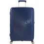 American Tourister Maleta Soundbox Spinner Expandible, 4 Ruedas Dobles, Candado TSA, 67 x 46.5 x 29 cm, Tamaño Mediano, Color Azul Marino