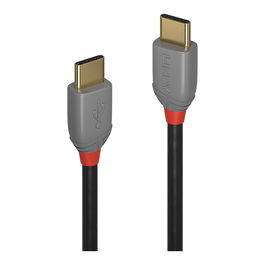 LINDY 36871 Cable USB 2.0 Tipo C/C Anthra Line Macho/Macho 1m Negro/Gris