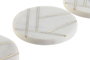 DKD Home Decor Set de 8 Posavasos de Mármol y Latón en Blanco y Dorado