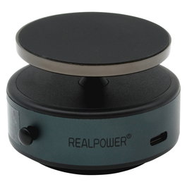 RealPower MH-1 Soporte Magnético de Coche con Carga Rápida Inalámbrica, para Teléfono Móvil/Smartphone, Negro