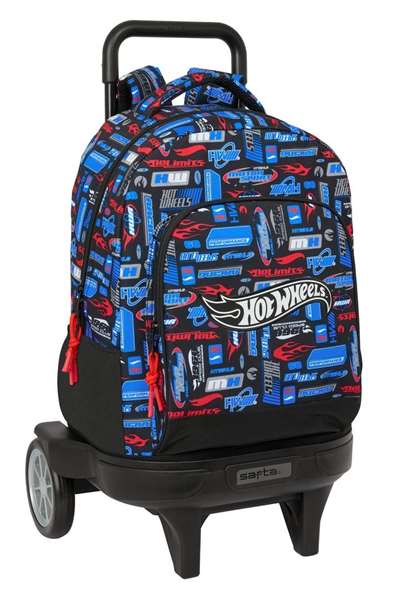 Safta Mochila Grande con Ruedas Compacta Evolutiva Extensible Hot Wheels 33x45x22 cm
