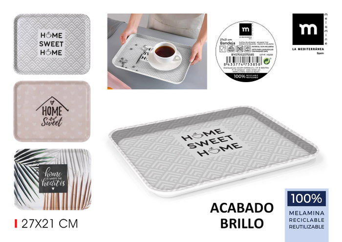 La Mediterranea Bandeja de Melamina Brillo 27x21cm 3-Surtido (18 unidades) La Mediterranea Bandeja de Melamina Brillo 27x21cm 3-Surtido (18 unidades)
