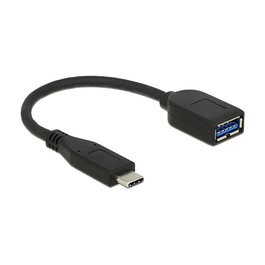 DeLOCK Cable USB 3.1 Gen 2 USB-C Macho a USB-A Hembra 0.1 m Negro