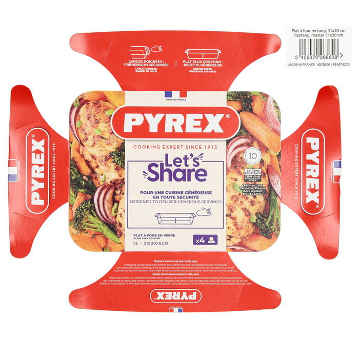 Fuente Rectangular Horno Boro Let'S Share Pyrex® 31,5x19,7x6,4 cm