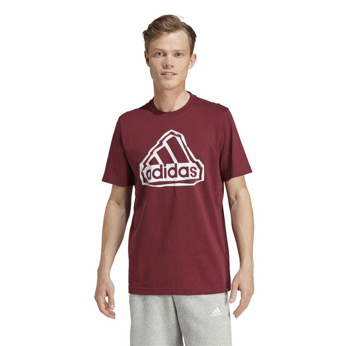 Camiseta de Manga Corta Hombre Adidas Fld Bos Marrón Granate