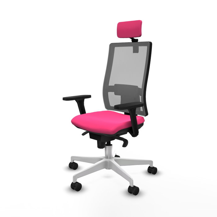PIQUERAS Y CRESPO Silla de oficina Horna Rosa con mecanismo Sincro