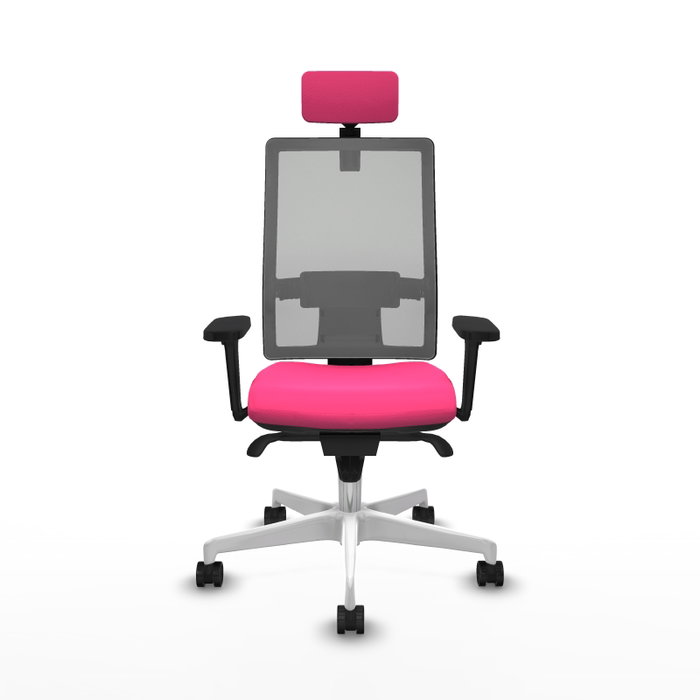 PIQUERAS Y CRESPO Silla de oficina Horna Rosa con mecanismo Sincro