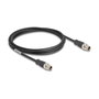 DeLOCK Cable M12 codificado X 8 pin macho a macho 2 m Negro