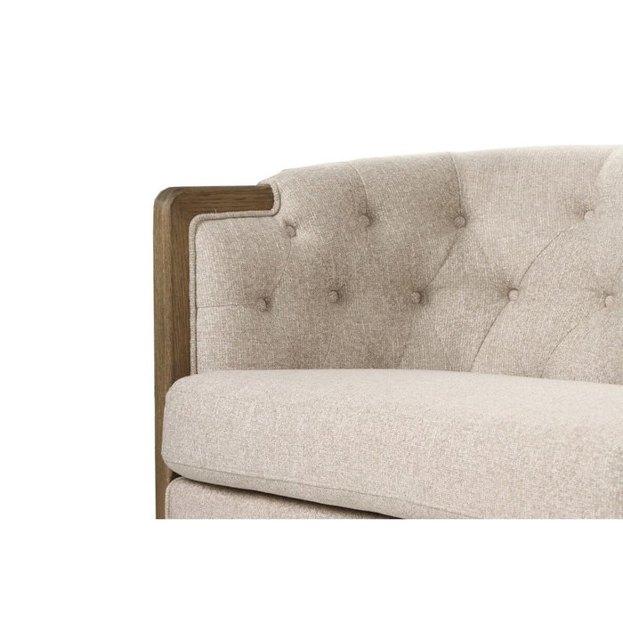 DKD Home Decor Sofá de 3 Plazas en Fresno y Poliéster Crudo