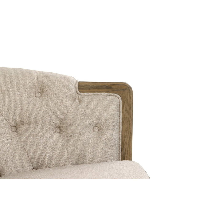 DKD Home Decor Sofá de 3 Plazas en Fresno y Poliéster Crudo