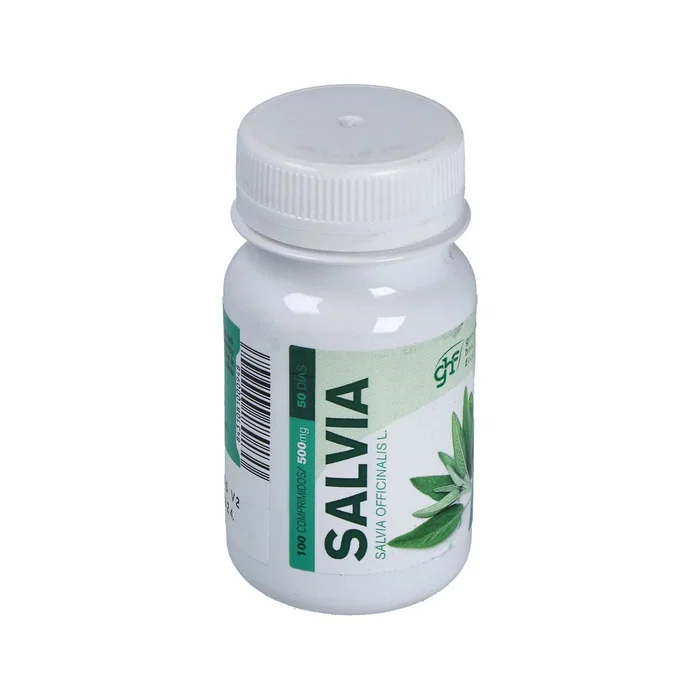 GHF Salvia Complemento Alimenticio 500Mg 100 Comprimidos para la Digestión y Menstruación GHF Salvia Complemento Alimenticio 500Mg 100 Comprimidos para la Digestión y Menstruación