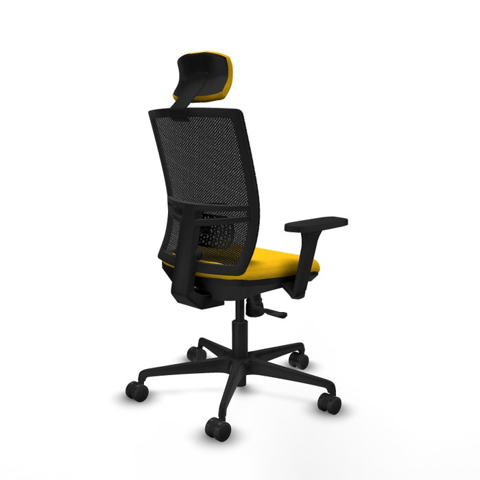 PIQUERAS Y CRESPO Silla de oficina Yunquera con mecanismo Sincro, Amarillo y Negro