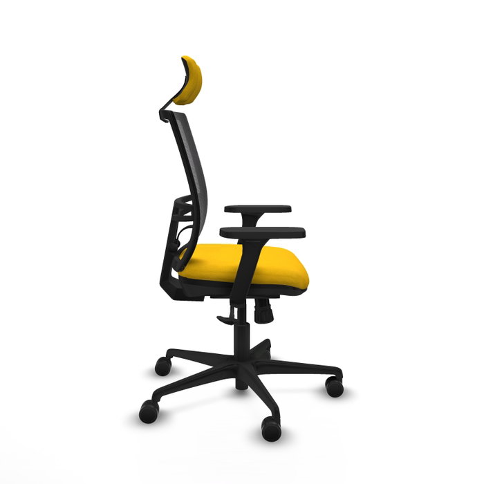PIQUERAS Y CRESPO Silla de oficina Yunquera con mecanismo Sincro, Amarillo y Negro
