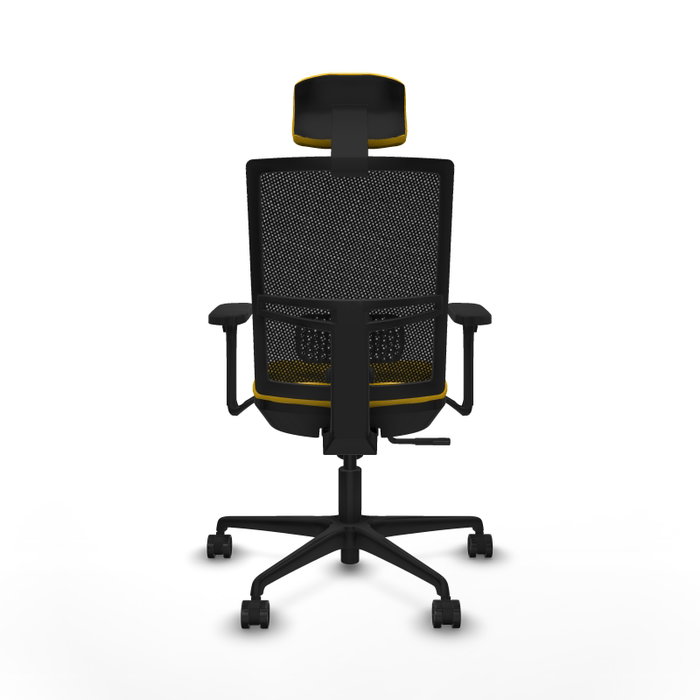 PIQUERAS Y CRESPO Silla de oficina Yunquera con mecanismo Sincro, Amarillo y Negro