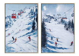 DKD Home Decor Cuadro Lienzo SKI NIEVE Surtido de 2 unidades