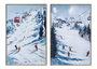 DKD Home Decor Cuadro Lienzo SKI NIEVE Surtido de 2 unidades