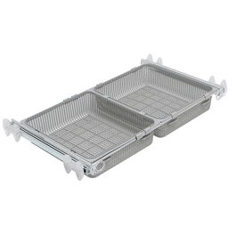 Servetto Bandeja Doble Extraíble y Extensible Gris 890mm - 1000mm