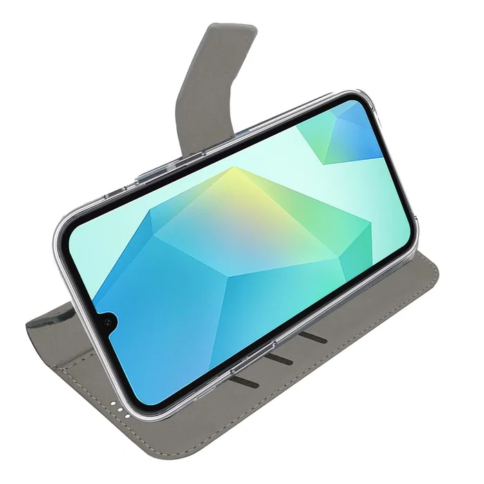 Celly WALLY Funda cartera Samsung Galaxy A16 5G/4G/EE/M16/F16 17 cm (6.7") Negra, imitación piel, con soporte y bolsillo para tarjetas