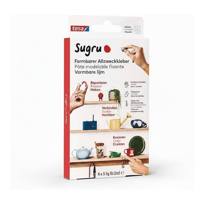 Tesa Sugru Adhesivo Moldeable de Uso General, Blanco, Pack de 8 Tesa Sugru Adhesivo Moldeable de Uso General, Blanco, Pack de 8
