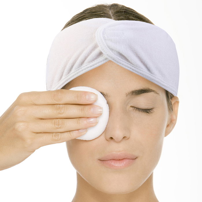 Cosmetic Club Banda De Maquillaje Para Maquillarse Y Eliminar Maquillaje Con Cierre De Velcro Colores Surtidos Rosa Palo Blanco