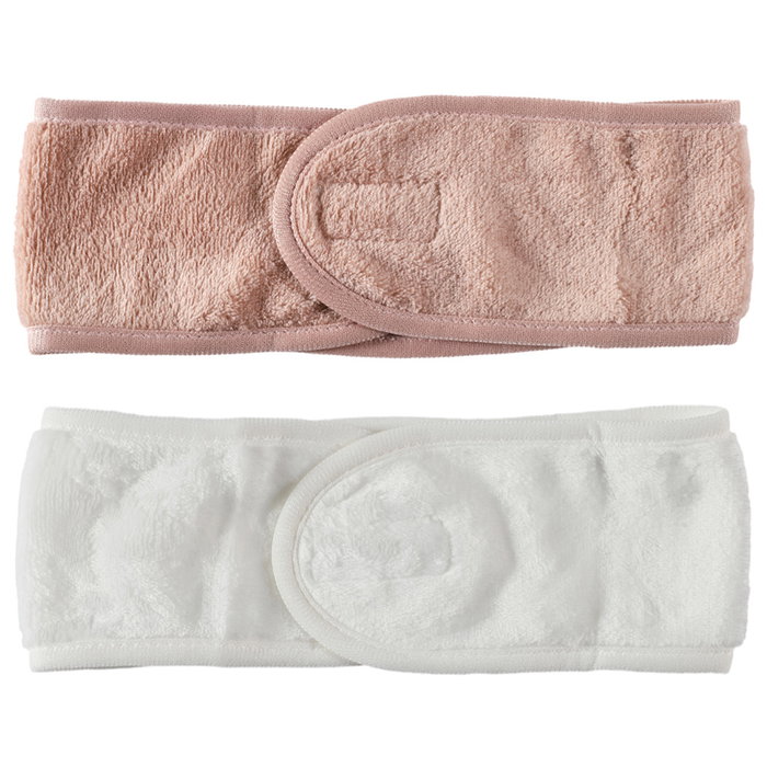 Cosmetic Club Banda De Maquillaje Para Maquillarse Y Eliminar Maquillaje Con Cierre De Velcro Colores Surtidos Rosa Palo Blanco