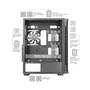 Mars Gaming MC-NEO Caja Gaming Torre ATX/E-ATX Negra con Sistema CPU Freezer, 5 Ventiladores ARGB, Panel Lateral de Vidrio Templado y Soporte para Refrigeración Líquida