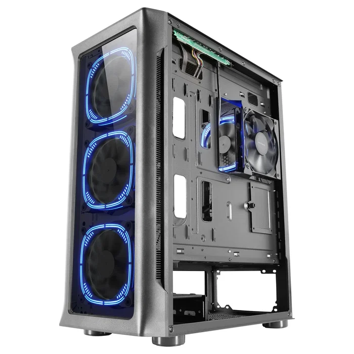Mars Gaming MC-NEO Caja Gaming Torre ATX/E-ATX Negra con Sistema CPU Freezer, 5 Ventiladores ARGB, Panel Lateral de Vidrio Templado y Soporte para Refrigeración Líquida