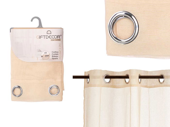 Giftdecor Cortina Visillo Natural 140x260 cm (Set de 6) Giftdecor Cortina Visillo Natural 140x260 cm (Set de 6)