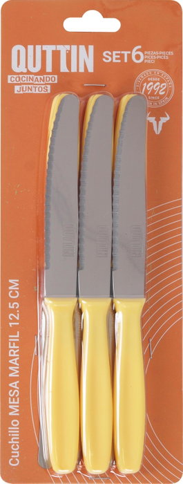 Quttin Set de 6 cubiertos sierra Ivory Basic - Cuchillo 30,4 x 10,9 x 1,7 cm (12 Cajas)