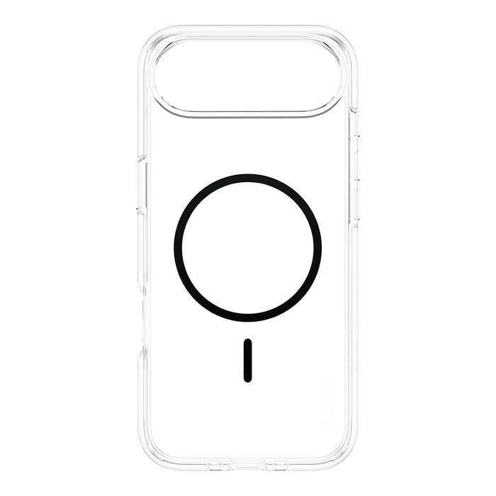 PanzerGlass CARE - Funda Transparente con Soporte MagSafe Negro para iPhone Air | Resistente a Golpes y Rayones | Protección Antiamarilleamiento | Material 100% Reciclado
