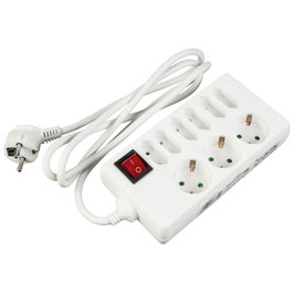 Rev Regleta de mesa 9 tomas con interruptor, blanco