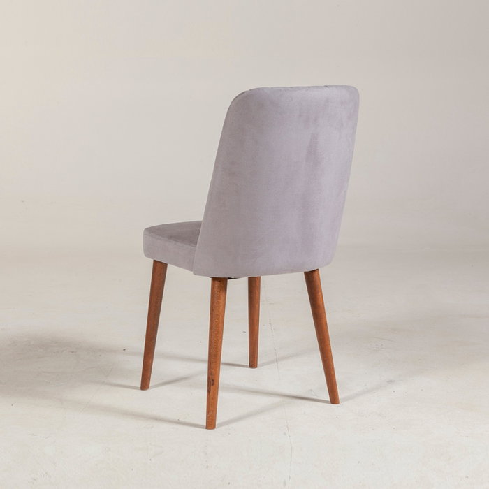 Hanah Home Sillón de Terciopelo Vina Sandalye Soho, Color Nogal