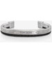 Tom Hope Pulsera Hybrid SS open Bangle Black Leather L Gris S TM0277