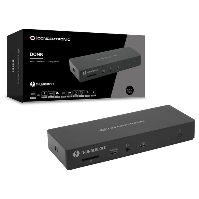 Conceptronic Docking Station 13 en 1 DONN30B con Thunderbolt 4 y HDMI Conceptronic Docking Station 13 en 1 DONN30B con Thunderbolt 4 y HDMI
