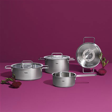 Fissler Pure Olla de Acero Inoxidable 16 cm con Tapa de Metal - Apto para Inducción, Gas, Eléctrico y Horno - 1.9L - Ref: 08611416000/0
