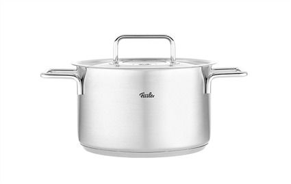 Fissler Pure Olla de Acero Inoxidable 16 cm con Tapa de Metal - Apto para Inducción, Gas, Eléctrico y Horno - 1.9L - Ref: 08611416000/0