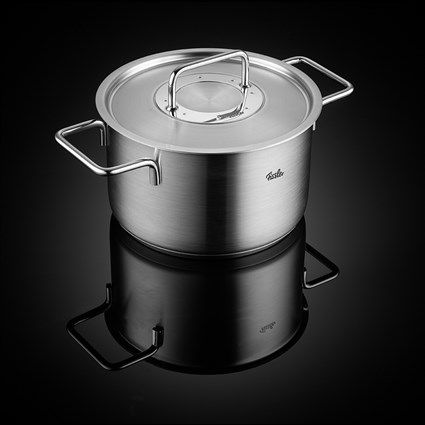 Fissler Pure Olla de Acero Inoxidable 16 cm con Tapa de Metal - Apto para Inducción, Gas, Eléctrico y Horno - 1.9L - Ref: 08611416000/0