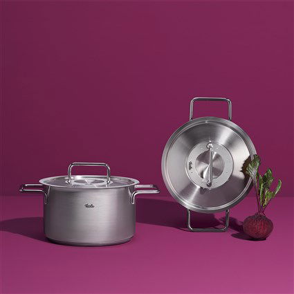 Fissler Pure Olla de Acero Inoxidable 16 cm con Tapa de Metal - Apto para Inducción, Gas, Eléctrico y Horno - 1.9L - Ref: 08611416000/0