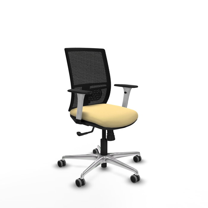 PIQUERAS Y CRESPO Silla de oficina Yunquera con mecanismo Sincro, Crema y Negro PIQUERAS Y CRESPO Silla de oficina Yunquera con mecanismo Sincro, Crema y Negro