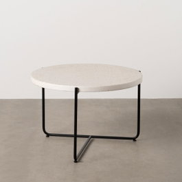 Ixia Mesa de Centro Beige-Negro de Magnesio 68 x 68 x 44 cm