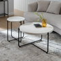 Ixia Mesa de Centro Beige-Negro de Magnesio 68 x 68 x 44 cm