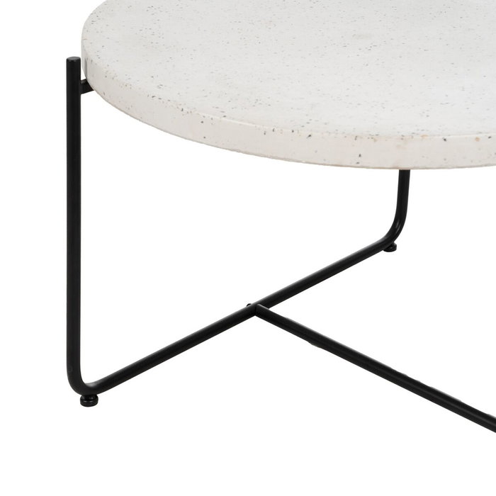 Ixia Mesa de Centro Beige-Negro de Magnesio 68 x 68 x 44 cm