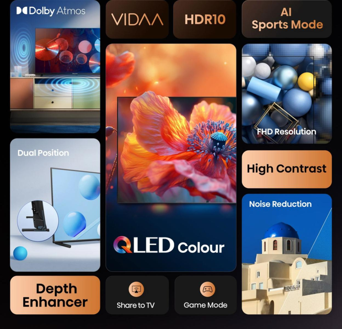 Hisense 32A5Q Smart TV 32" QLED Full HD HDR10 VIDAA Wifi Negro Hisense 32A5Q Smart TV 32" QLED Full HD HDR10 VIDAA Wifi Negro