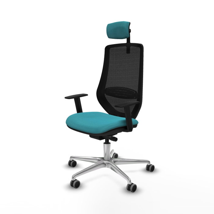 PIQUERAS Y CRESPO Silla de oficina Mardos con mecanismo Sincro/Traslack, Turquesa y Negro